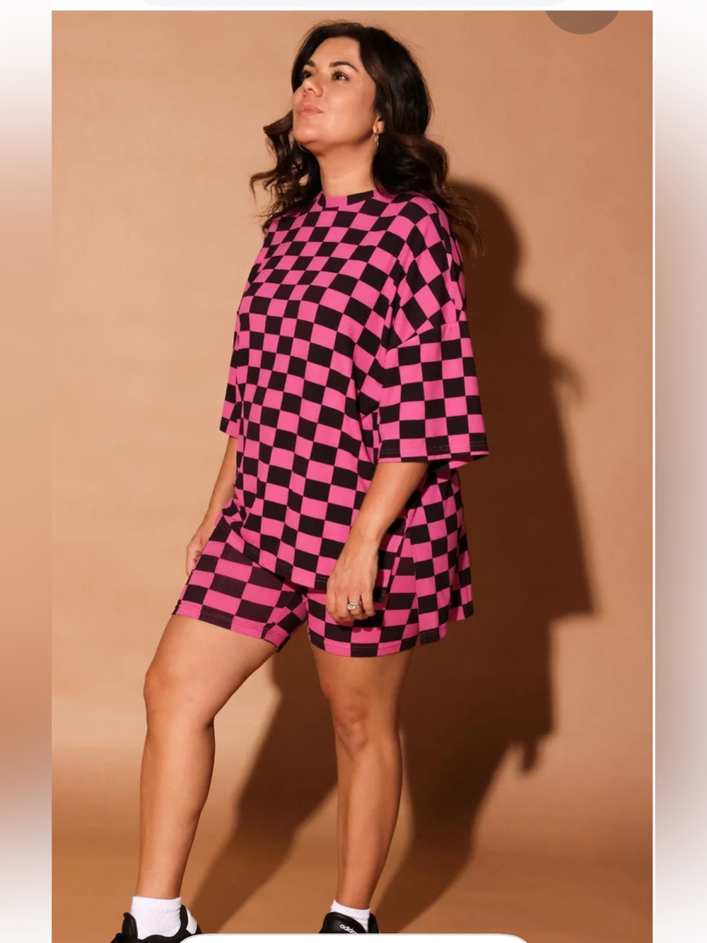 Burnt toast Checkered Pink & Black Relaxed set
